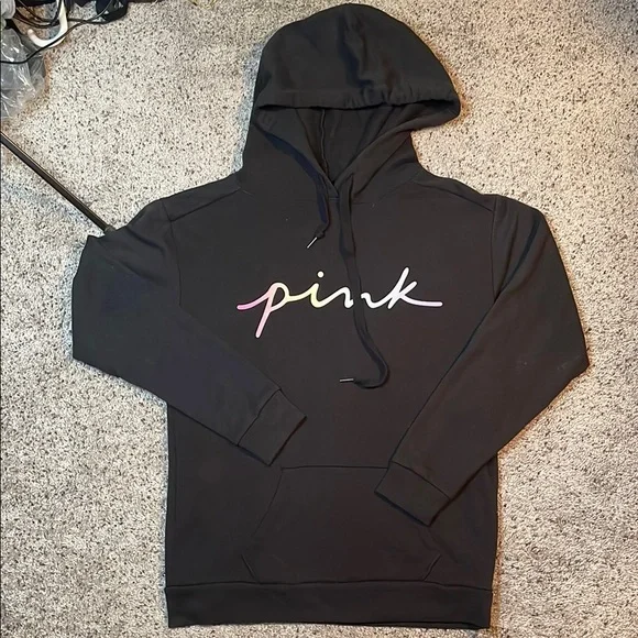 PINK Victoria’s Secret Black Hoodie Size XS - Picture 1 of 5